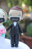 Picture of Quarantine wedding cake topper, Lockdown Bride & Groom topper