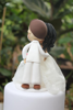 Picture of Quarantine wedding cake topper, Beautiful white wedding clay figurine