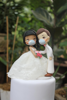 Picture of Quarantine wedding cake topper, Beautiful white wedding clay figurine