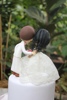 Picture of Quarantine wedding cake topper, Beautiful white wedding clay figurine