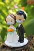 Picture of Quarantine wedding cake topper, custom wedding clay figurine