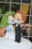 Picture of Quarantine wedding cake topper, Purple wedding topper