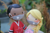 Picture of Quarantine wedding cake topper, Hockey fan wedding cake topper