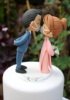 Picture of Kissing Ao dai wedding cake topper, Mixed race wedding cake topper