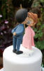 Picture of Kissing Ao dai wedding cake topper, Mixed race wedding cake topper