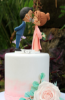 Picture of Kissing Ao dai wedding cake topper, Mixed race wedding cake topper