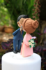 Picture of Kissing Ao dai wedding cake topper, Mixed race wedding cake topper