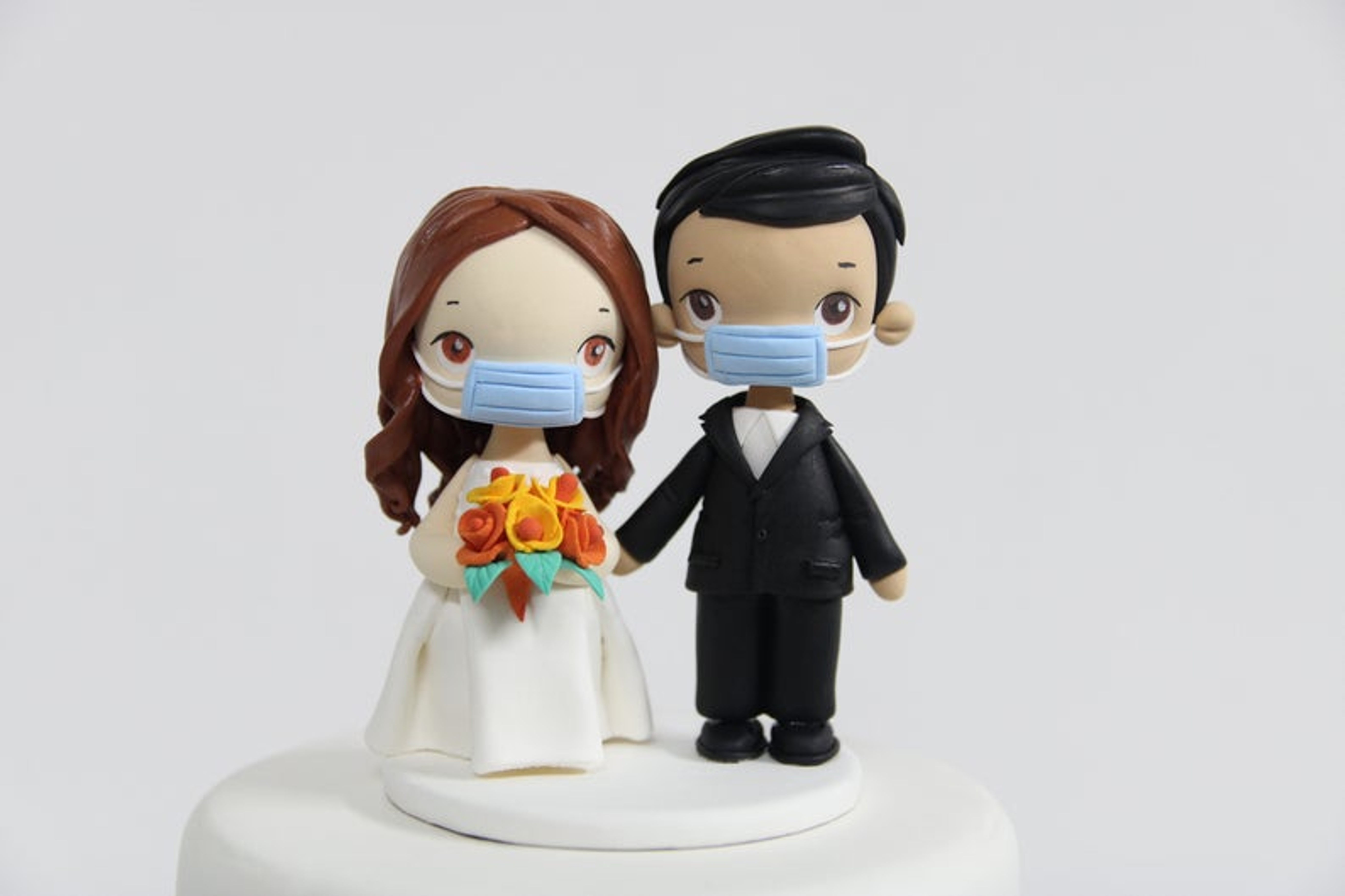 Picture of Quarantine Bride & Groom Quarantine Wedding cake topper