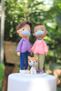 Picture of Quarantine wedding cake topper, Gay wedding cake topper with dog