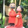 Picture of Bride & Groom Quarantine Wedding cake topper, China and Vietnam wedding cake topper