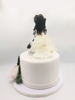 Picture of Kissing wedding cake topper, Bride and Groom with dog wedding topper