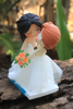 Picture of Lesbian wedding cake topper, Kissing bride & bride topper