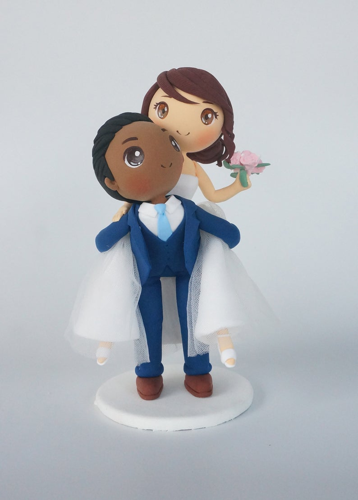 NOS Bride & Groom 4.5" Tall JAPAN Cake Topper Couple World Creations by Grimco 
