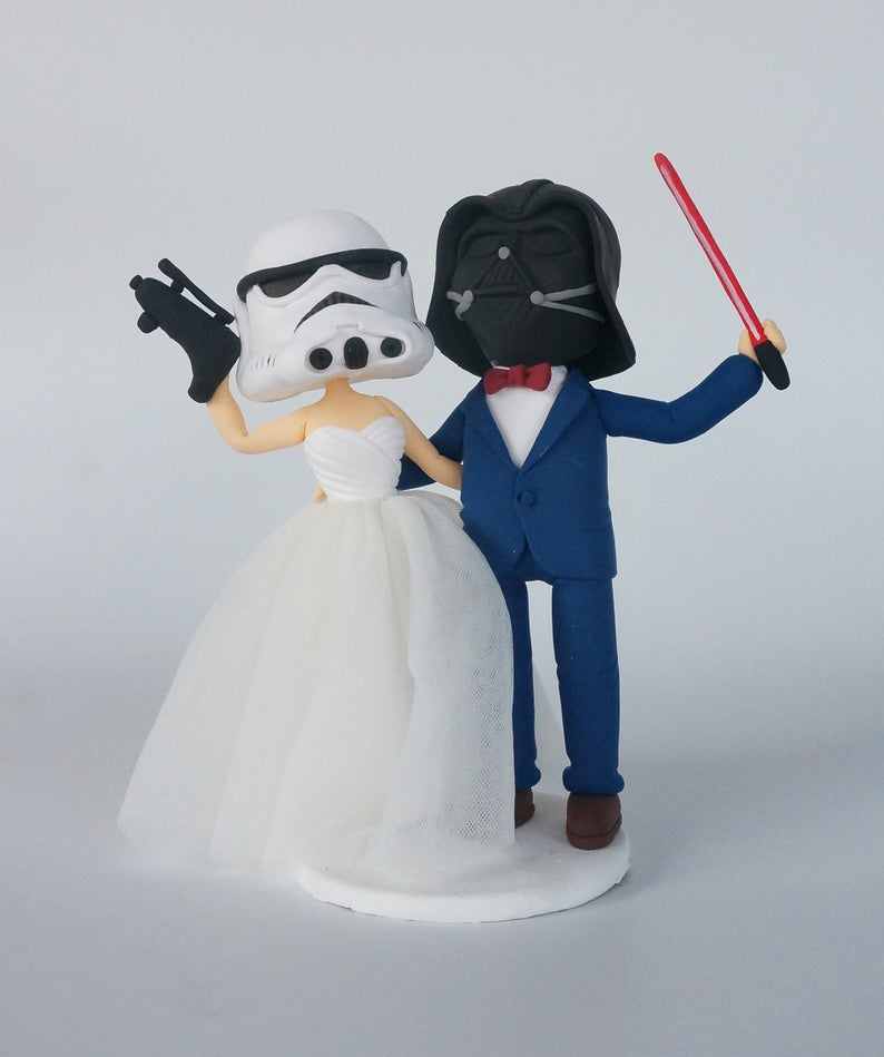 Wedding Cake Topper, Star Wars wedding couple