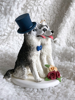 Picture of Husky wedding clay miniature, Pet wedding cake topper