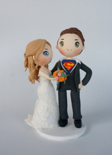 Picture of Superhero wedding cake topper, Superman wedding cake topper