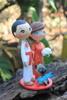 Picture of Japanese & Chinese wedding cake topper, Japanese Aikido groom, Traditional Chinese bride