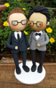 Picture of Gay wedding cake topper, Nerdy wedding cake topper