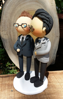 Picture of Gay wedding cake topper, Nerdy wedding cake topper