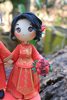 Picture of Chinese wedding cake topper, Chinese traditional wedding dress clay miniature