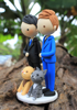 Picture of Gay wedding cake topper with pet