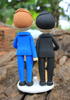 Picture of Gay wedding cake topper with pet