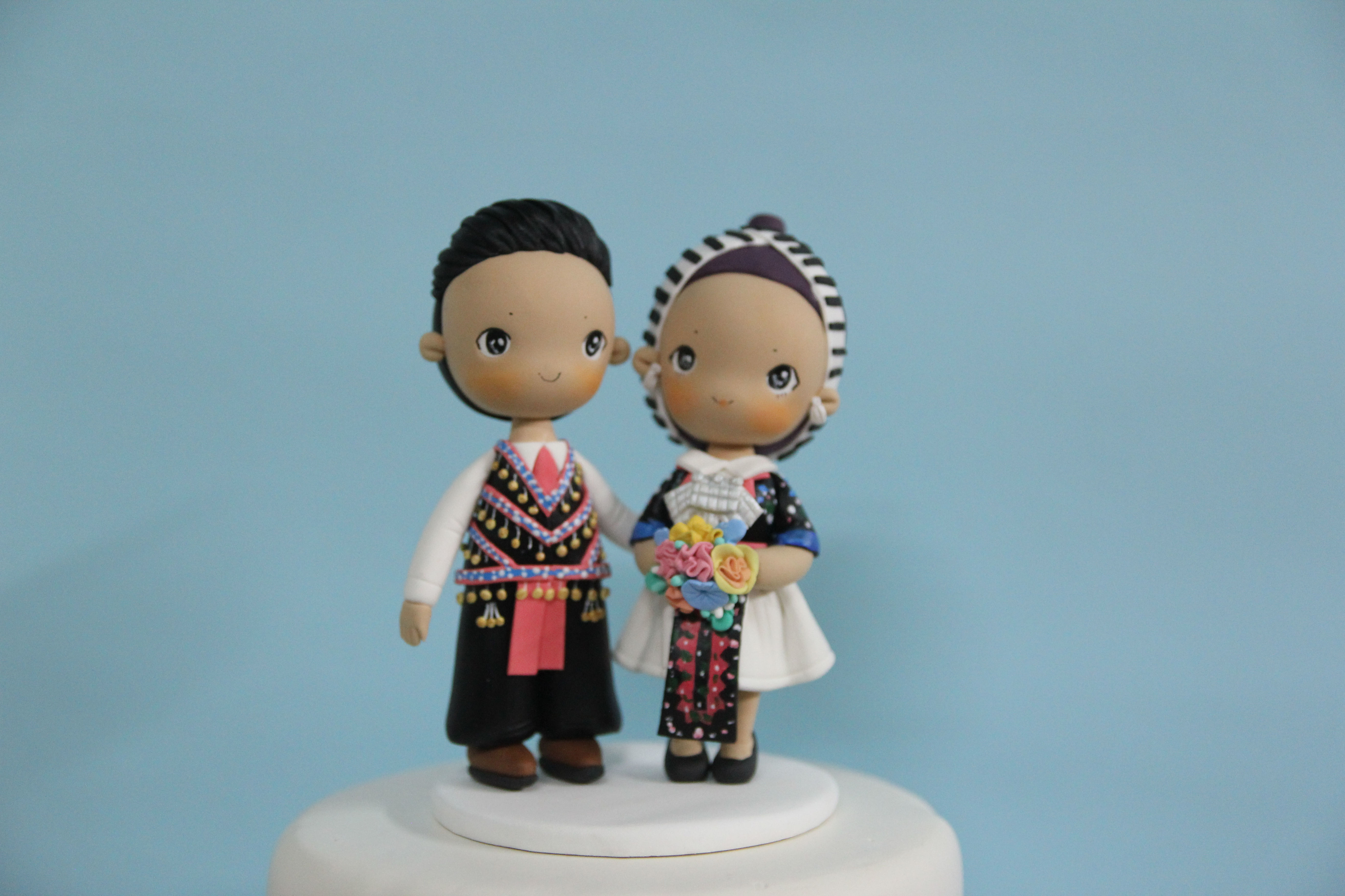 World Cake Topper. Hmong Wedding Cake Topper, Traditional