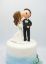 Picture of Cheek Kissing wedding cake topper, Bride kiss groom clay figurine