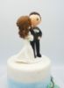 Picture of Cheek Kissing wedding cake topper, Bride kiss groom clay figurine