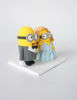 Picture of Minion Bride & Groom wedding cake topper, Blue wedding theme