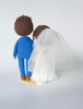 Picture of Custom beach wedding cake topper, Bride and Groom Cake Topper with a dog