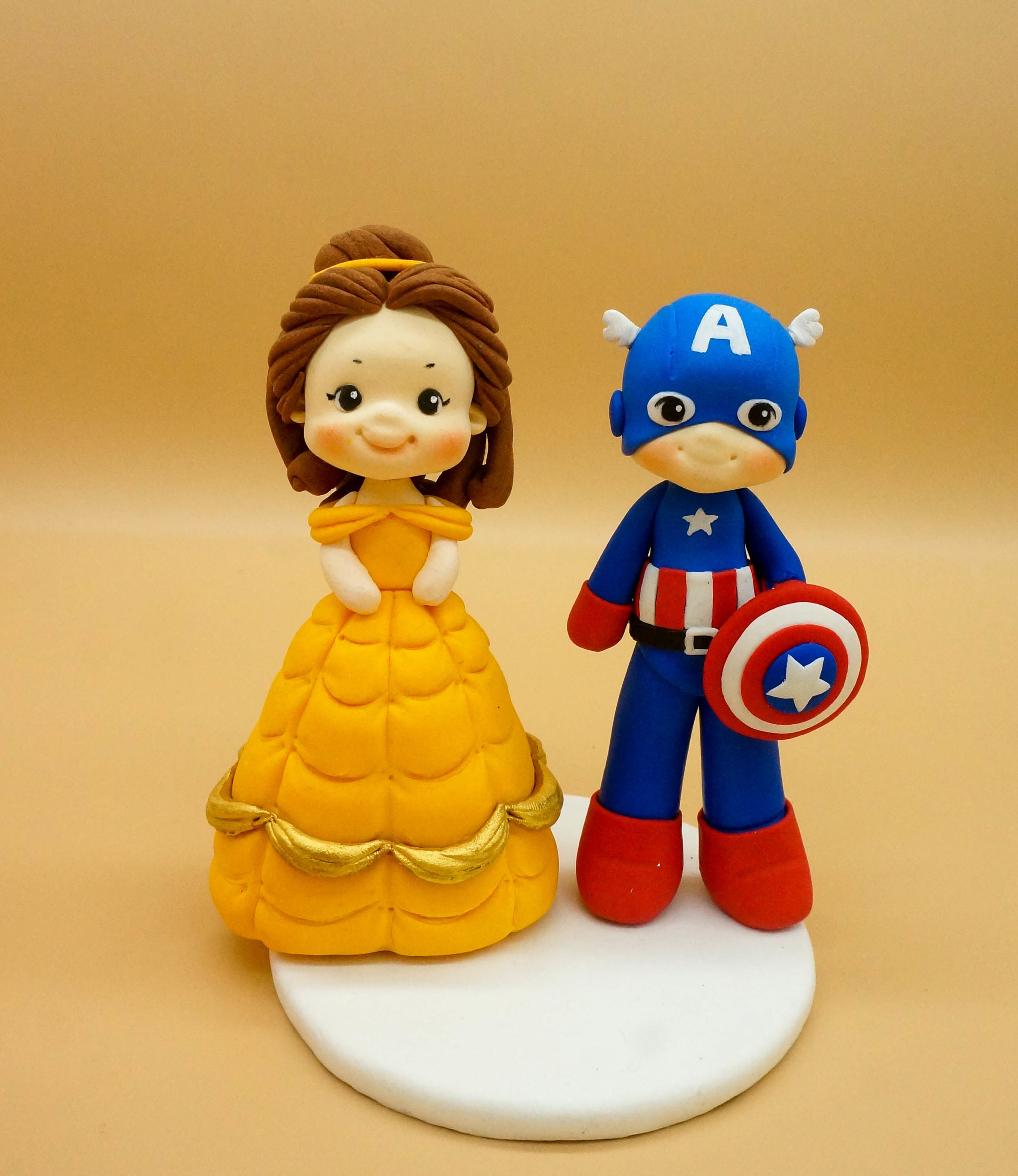 Picture of Belle and Captain America Wedding Clay Doll