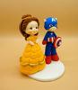 Picture of Belle and Captain America Wedding Clay Doll
