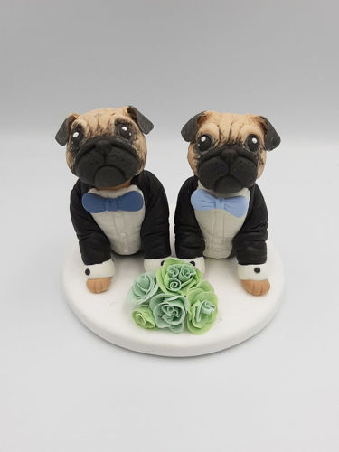 Picture of Pug Wedding Cake Topper, Gay Wedding Cake Topper