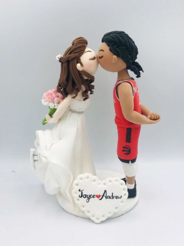 Picture of Basketball & Ice Skating Wedding Cake Topper