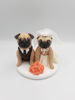 Picture of Pug wedding cake topper, Dog Bride and Groom Wedding Cake Topper