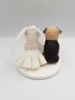 Picture of Pug wedding cake topper, Dog Bride and Groom Wedding Cake Topper
