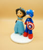 Picture of Princess Jasmine and Captain America Wedding Cake Topper