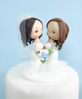 Picture of Bride and Bride Wedding Cake Topper, Same Sex Clay Figurine