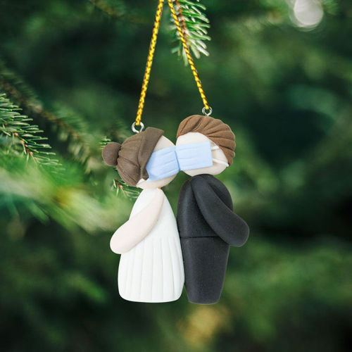 Picture of Wedding ornament personalized, Our First Christmas Ornament for couple