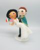 Picture of Konosuba Wedding Cake Topper, Kazuma Sato Groom & Megumin Bride, Groom Carrying Bride Over The Threshold Wedding Cake Topper