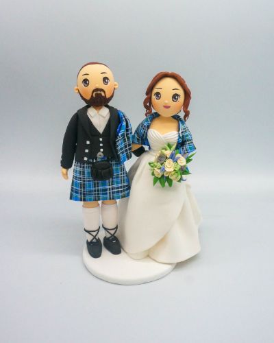 Picture of Scottish Wedding Cake Topper, Groom in Kilt wedding cake topper