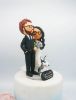 Picture of Forever & Always wedding cake topper, bride & groom with a husky topper, lilac wedding theme