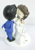 Picture of Wedding cake topper with cat, Bride & groom with kitty topper