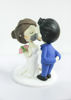 Picture of Wedding cake topper with cat, Bride & groom with kitty topper