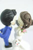 Picture of Wedding cake topper with cat, Bride & groom with kitty topper