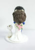 Picture of Wedding cake topper with cat, Bride & groom with kitty topper