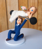 Picture of Hilarious wedding cake topper, Weight lifting wedding cake topper - CLEARANCE