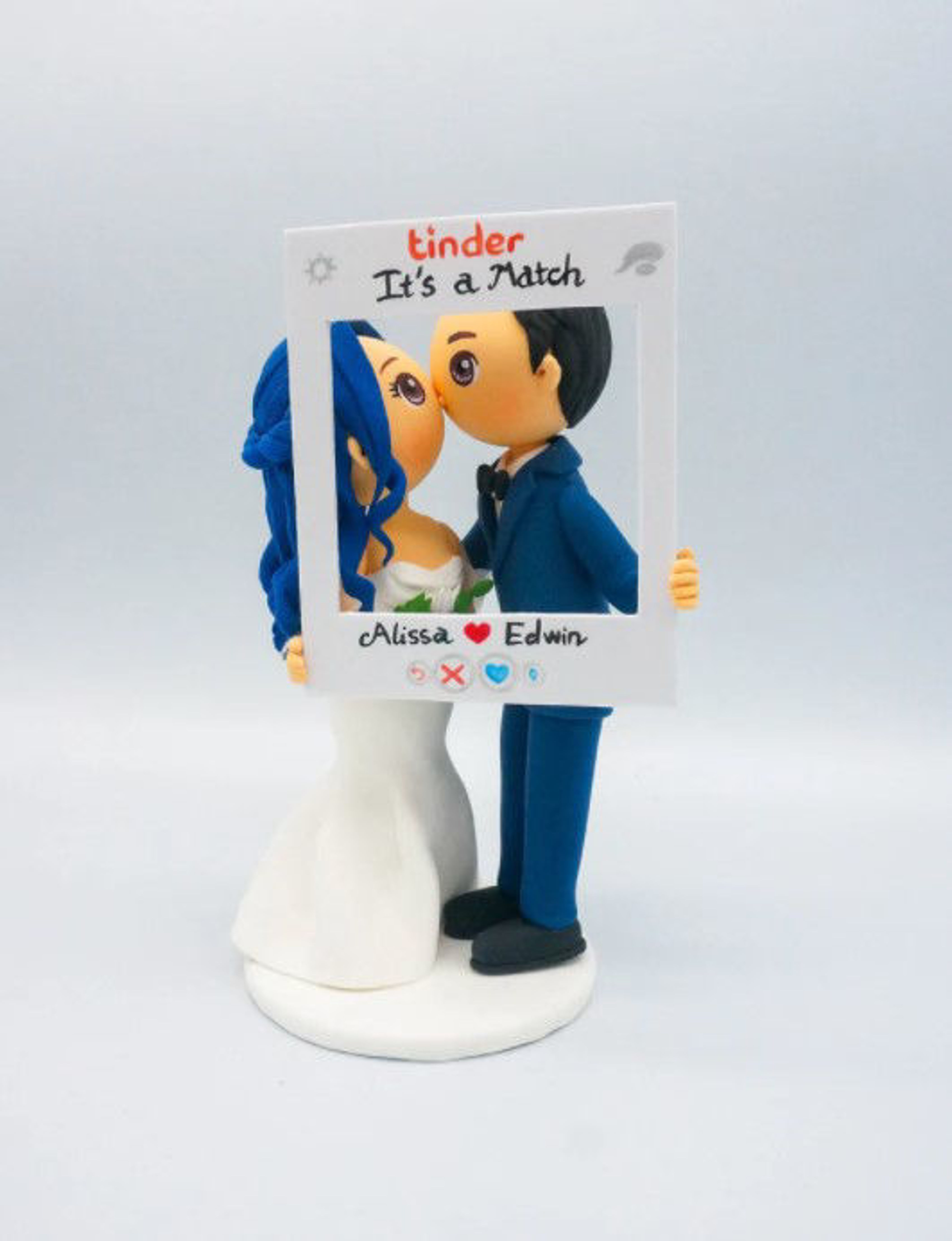 Picture of Tinder wedding cake topper, It's a match wedding cake topper