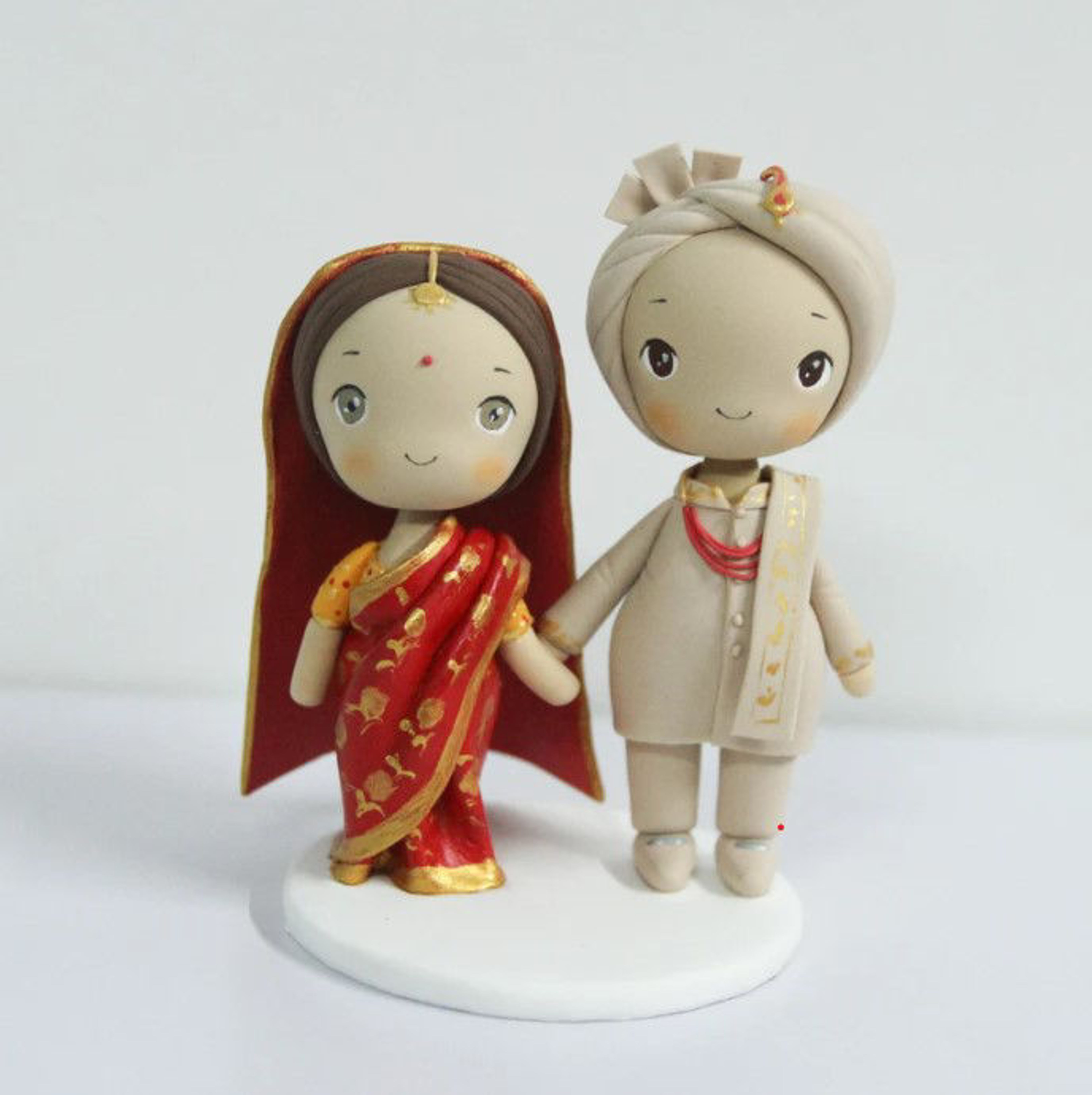 Picture of Indian wedding cake topper, Traditional Indian Couple wedding cake topper